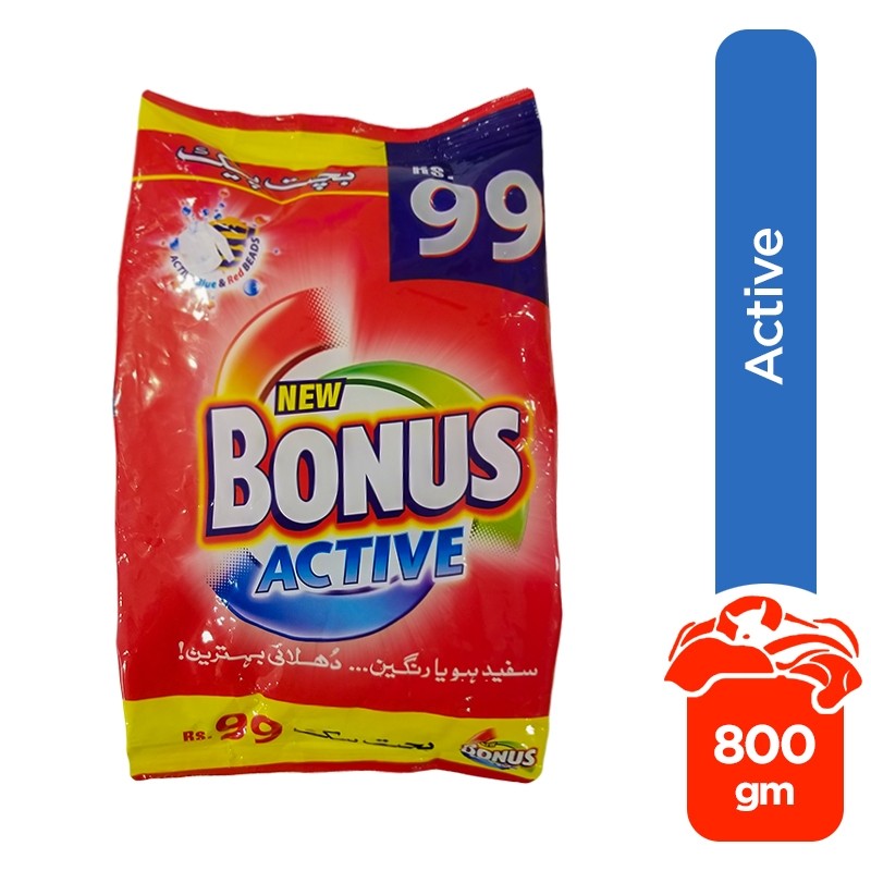 Shop Now | Bonus Active Detergent Powder - 800gm | MyCart.pk