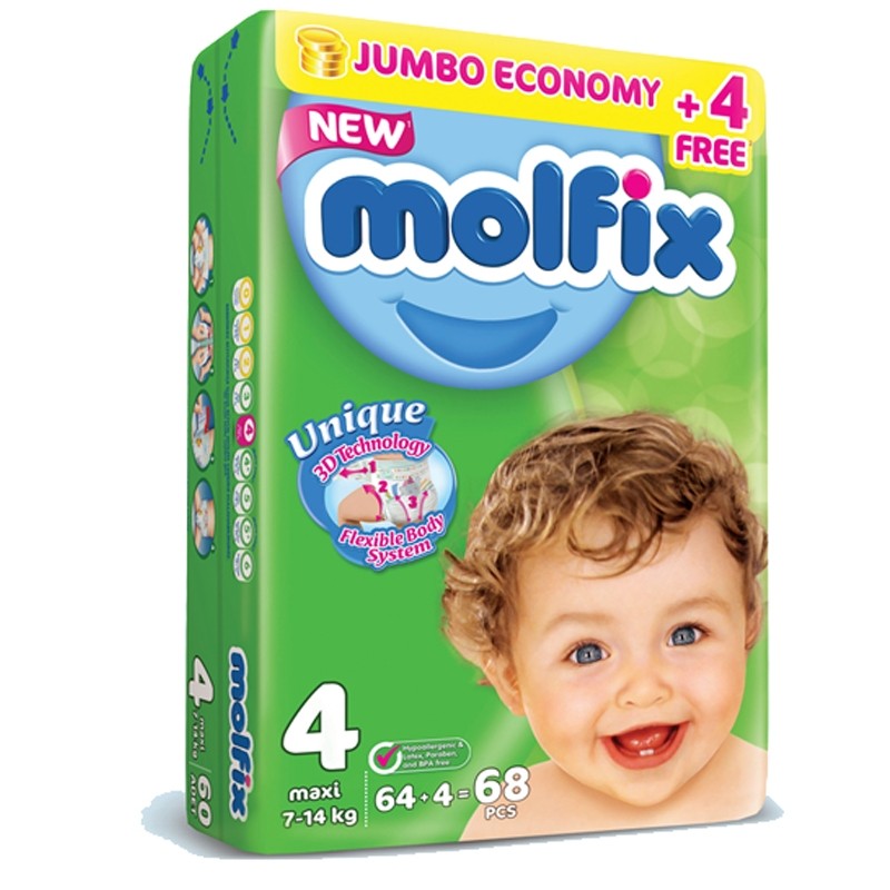 Shop Now | Molfix Taped 7 To 14kg - 68Pcs | MyCart.pk