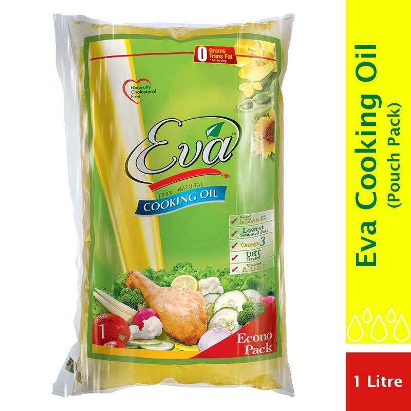 Shop Now | Eva Cooking Oil Pillow Pouch - 1Ltr | MyCart.pk